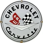 VINTAGE CHEVROLET CORVETTE PORCELAIN SIGN GENERAL MOTORS DEALERSHIP GAS OIL FORD