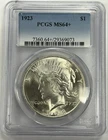 1923 Peace Silver Dollar $1 PCGS MS64+ Choice PLUS Grade!