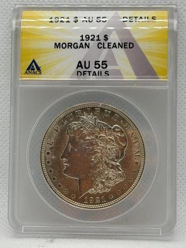 1921 Morgan Dollar AU55 Details Cleaned