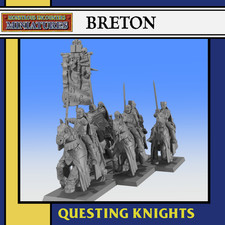28mm 3d resin printed fantasy game figures in gray resin Questing Knights