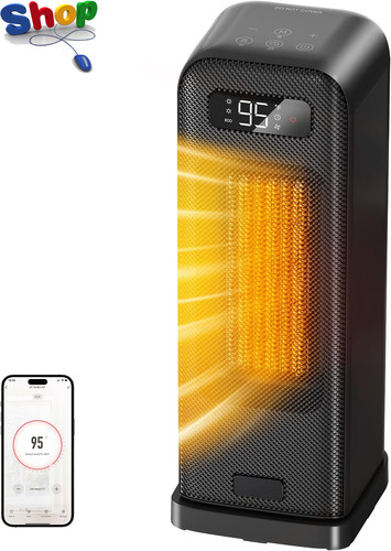 Electric Heaters for Home, Smart Portable 1500W Energy Space Room Heater,  Fan H