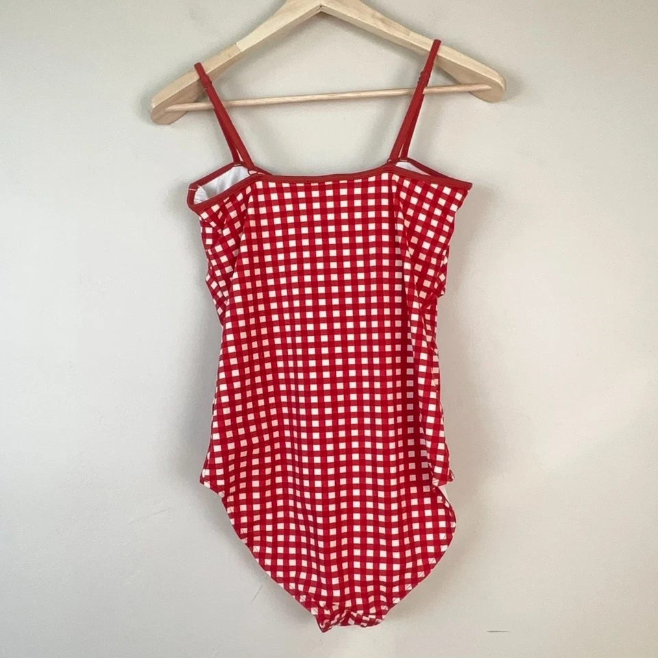 Traje de baño Lime Ricki para mujer L de una pieza estampado de guinga frente acanalado retro vacaciones Foto 4 de 4