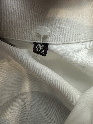 Canali Men’s Dress Shirt Pocket 44 - 17.5 XL White Made In Italy Long Sleeve - Picture 3 of 8