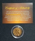1937 BLACK 24kt Gold Plated Original Indian Head Buffalo Nickel With COA