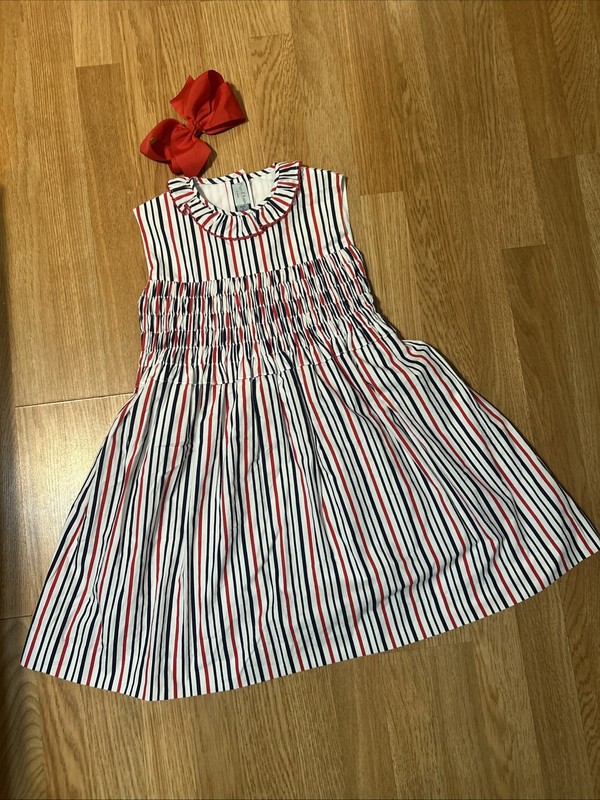 Papo D’Anjo Smocked Striped Dress Size 6