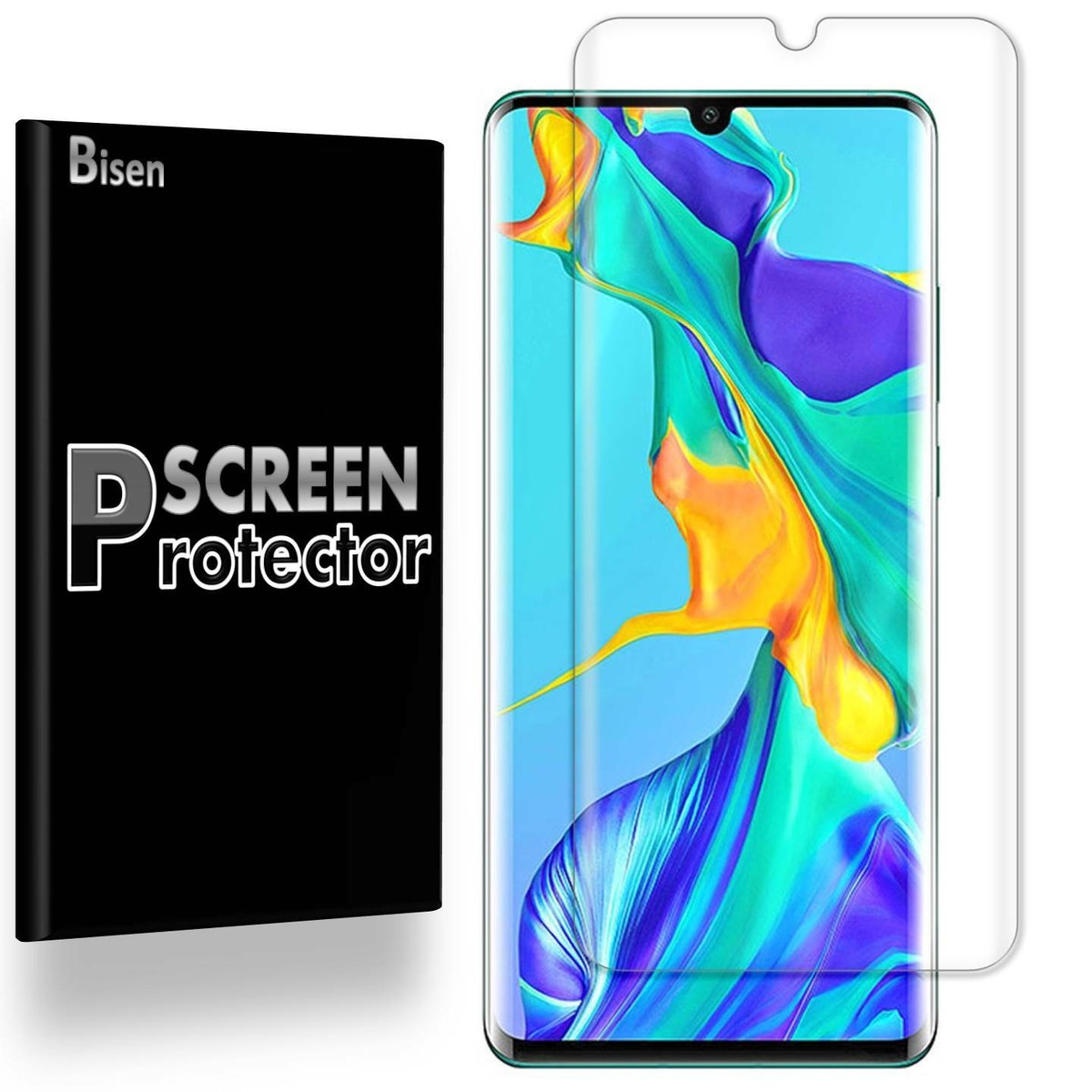 2-PACK BISEN] FULL COVER Clear Screen Protector Guard Shield For