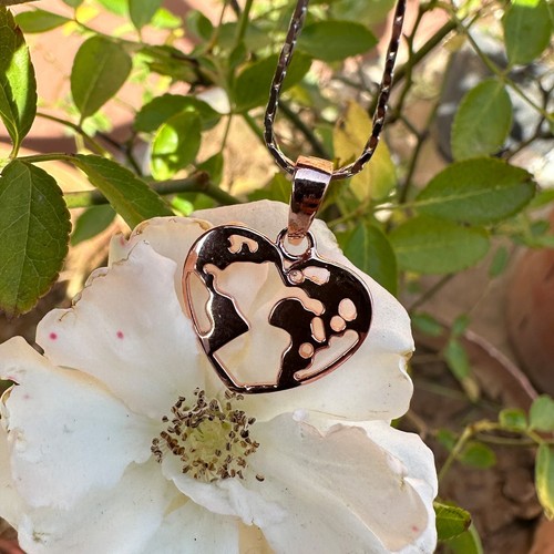 Colgante de oro rosa de 18 quilates sobre plata de ley 925 - 1,46 g certificado encanto regalo - Imagen 7 de 8