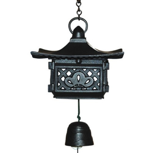 Japanisches Iwachu Windspiel Nambu Gusseisen schwarz Laterne mit Glocke Made in Japan - Bild 1 von 2