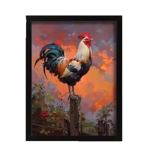 艺术装饰公鸡家居装饰海报