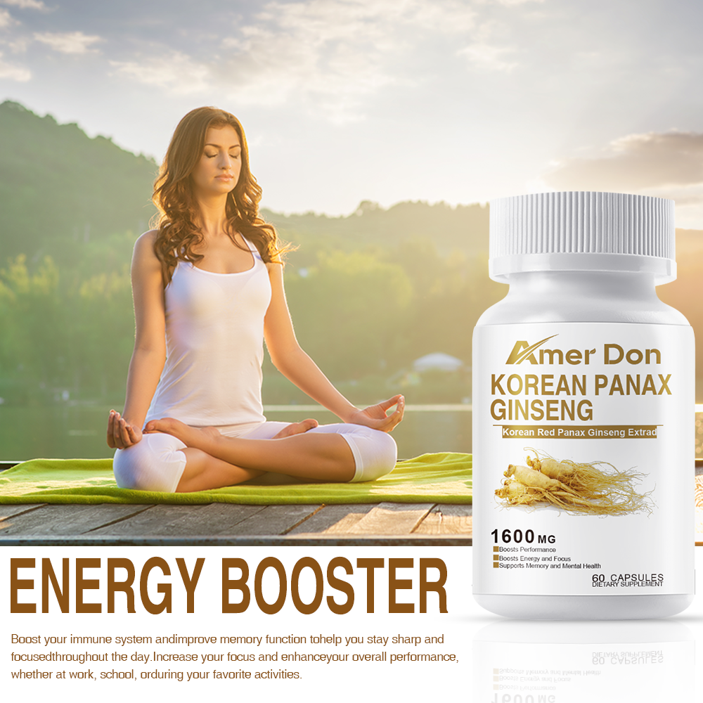 Korean Red Panax Ginseng - 120 Capsules - Extra Strength 1600mg - Foto 3