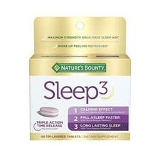 Natures Bounty SLEEP 3 maximum 10mg Melatonin 60 tri-layer tablets 11/2025