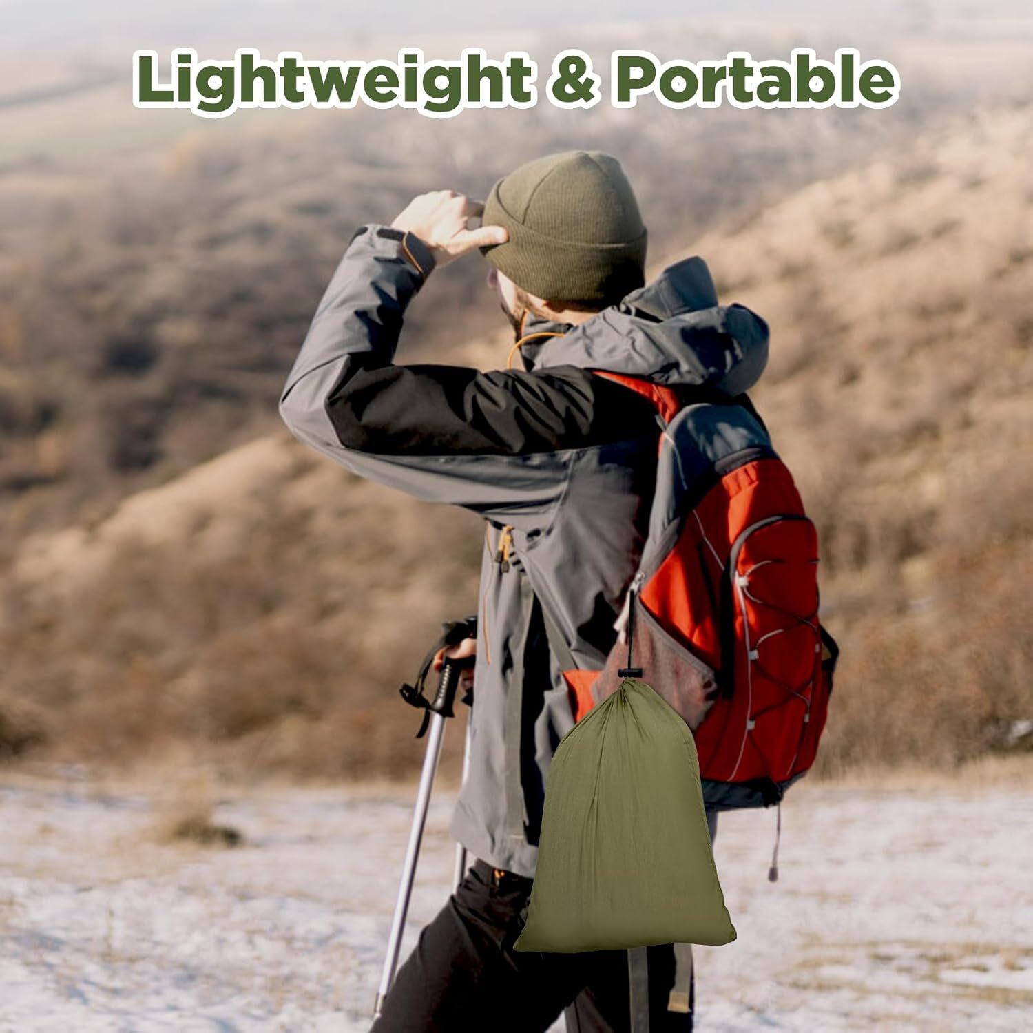 Outdoor Camping Hammock with Rainfly, Mosquito Net, Paracord & Portable Shelter