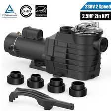 2.5HP Inground Swimming Spa Pool Pump 4140/9000GPH Dual Speed Motor 2" NPT 220V