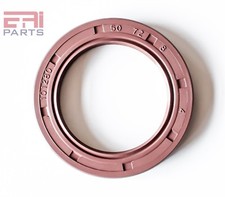 EAI 50x72x8mm FPM/FKM Oil Shaft Rotary Seal w/ Stainless Steel Spring Dbl Lip