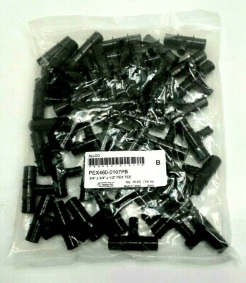 Allco PEX460-0107PB 3/4'' X 3/4'' X 1/2'' Pex Tee (Bag Of 50) (T4110)