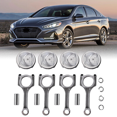 #ad US NEW 4X CONNECTING ROD PISTON KIT FOR 11 19 HYUNDAI SONATA SORENTO OPTIMA 2.4L $119.00