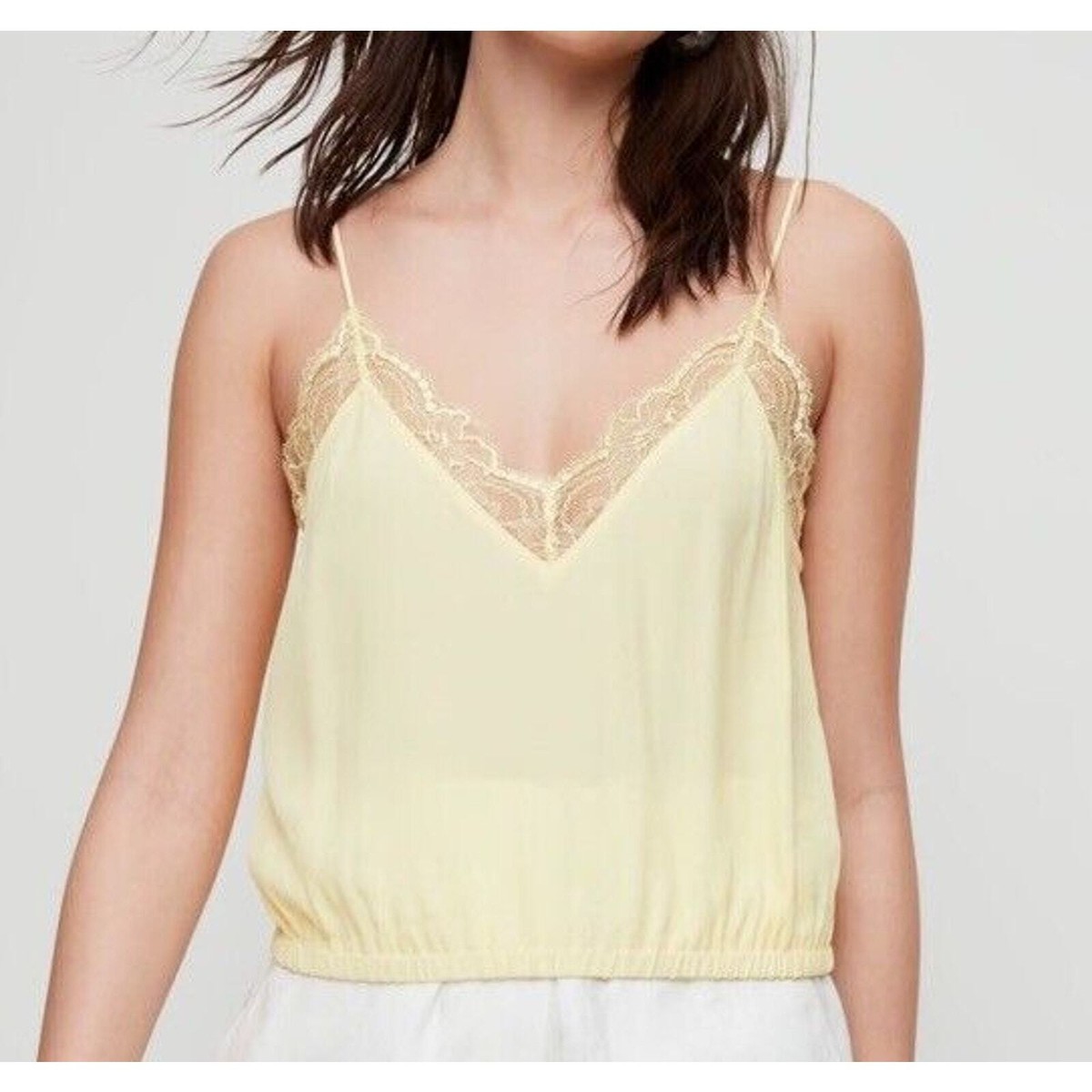 Wilfred Aritzia Lace Top Women's XXS Yellow Tank | eBay