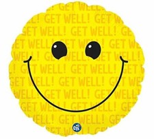 CTI 17" Get Well Smile Face Foil Balloon