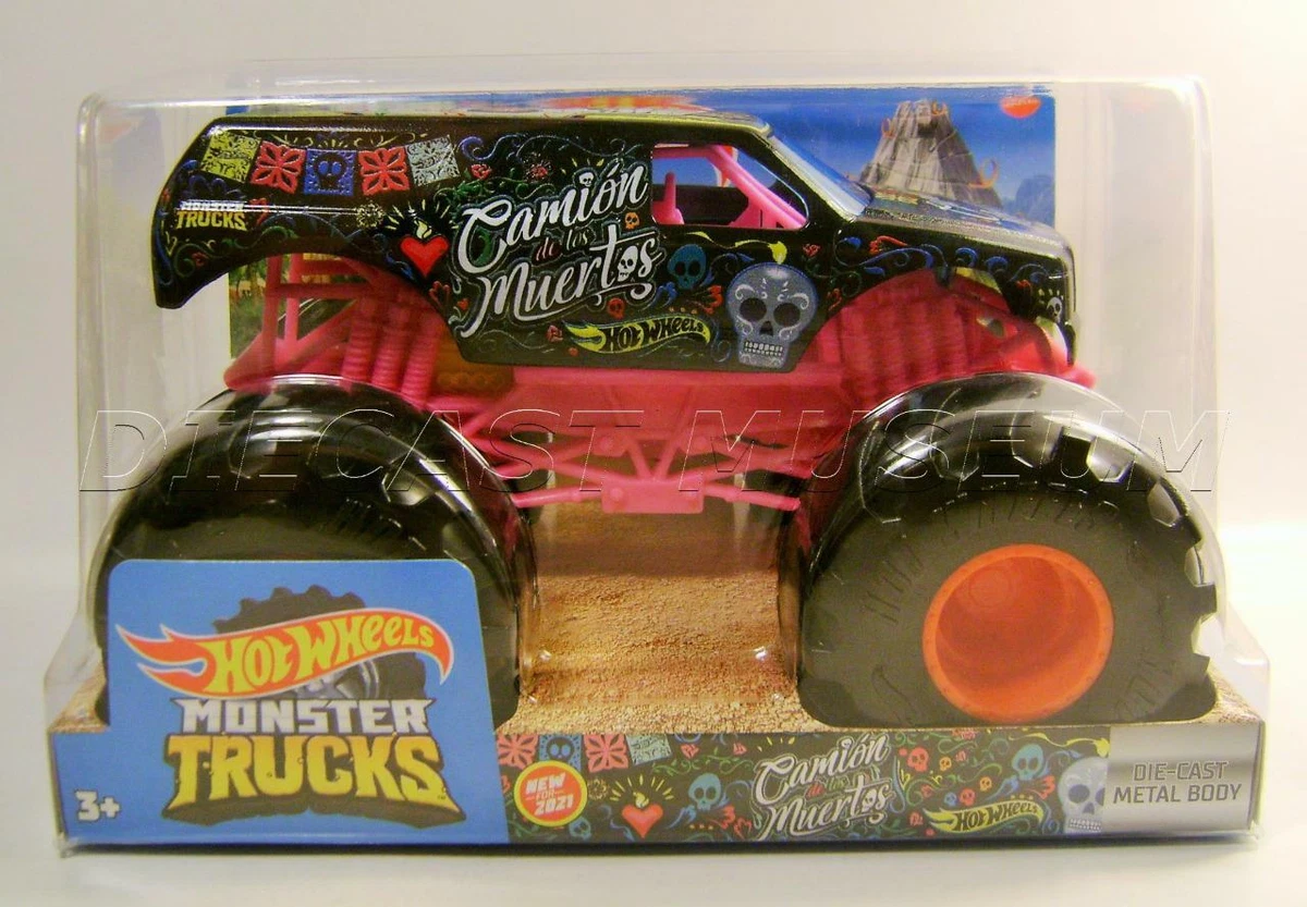 Hot Wheels Monster Trucks Camion De Los Muertos, 1:24 Scale die cast