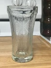 VINTAGE Mold Etched Clear Depression Glass Flat Footed  Vase 6 1/4” Tall Vintage