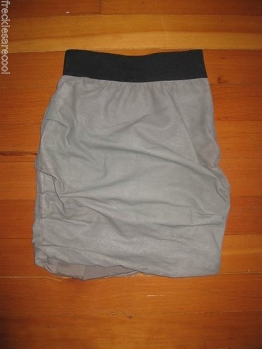 MUUBAA CATANIA SUEDE LEATHER GATHERED MINI SKIRT FITTED 4 US 8 UK GREY SHIMMER - Picture 4 of 6