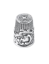 Embossed Thimble Victorian Style 925 Sterling Silver English Hallmarks