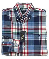 125 Polo Ralph Lauren Pony Classic Fit Long Sleeve Tartan Plaid Oxford Shirt S