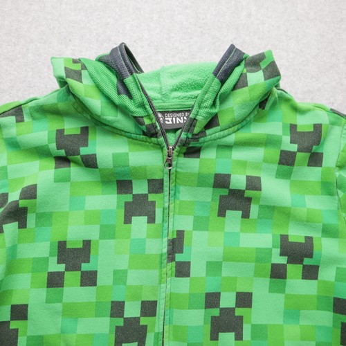 Minecraft Designed by Jinx Size Youth XL Full Zip Up 2-Way Hooded Creeper Jacket - Picture 6 of 16