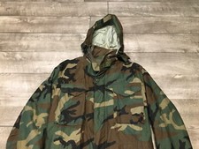 Cold Weather US Army Parka Jacket Golden MFG Co Field Uniform Sz Small Camo Vtg