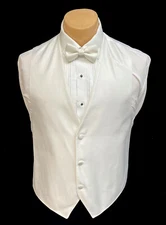 Men's Prism Ivory Tuxedo Vest and Tie Herringbone Pattern Wedding Mason Prom