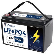 LGECOLFP 12V 100Ah LiFePO4 Lithium Battery 100A BMS for Solar Pannel RV Boat