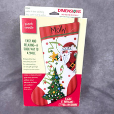 Dimension Punch Needle SANTA  TREE Stocking Kit 73240 VTG 2006
