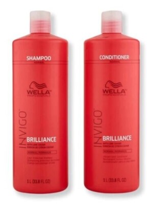WELLA Invigo Brilliance Shampoo Conditioner Duo for Normal Hair 33.8 oz NEW!!