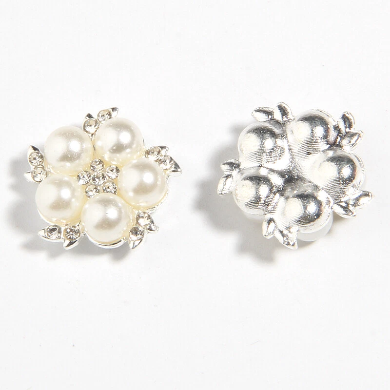 50Pcs 20mm 0.78" Flatback Rhinestone Buttons For Wedding Decoration Apparel - Image 2 of 3