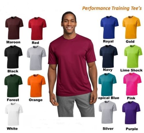 MEN'S MOISTURE WICKING DRY FIT SPORT-TEK Short Sleeve T-SHIRT NEW XS-4XL ST350 - Picture 1 of 24