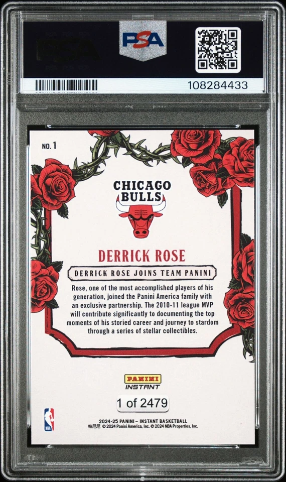 PSA10 2024 PANINI INSTANT LOVE MANIFESTED: THE DERRICK ROSE COLLCTION 1 DERRICK - Imagem 2 de 2