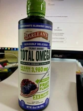 **NEW**Barlean's Total Omega 3­·6·9 Vegan, Pomegranate Blueberry EXP 6/26