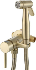 Brushed Gold Handheld Bidet Sprayer with Hot  Cold Mixing Valve