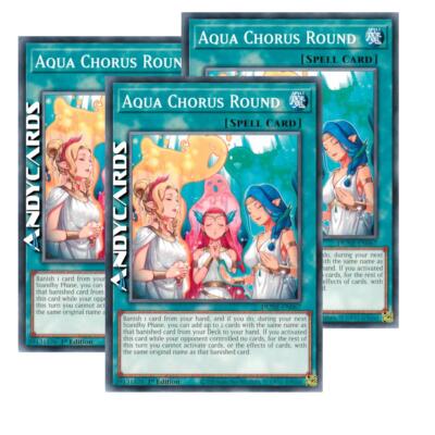 3x AQUA CHORUS ROUND (Wasserchor Kanone) Common   DUNE EN067   1Ed   Yugioh!
