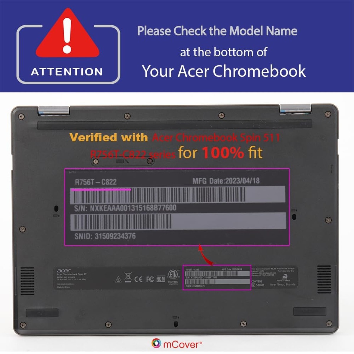 mCover Custodia rigida compatibile solo per computer portatili 2 in 1 2021 ~ 2023 da 11,6 pollici Acer Chromebook Spin 511 R753T Series (non compatibile con altri modelli Acer) - Verde