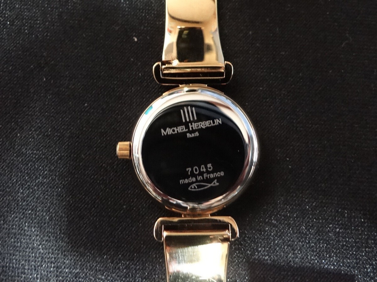 Ladies Watch French Michel Herbelin Watch Faux Diamond Gold Ladies Watch French Michel Herbelin Watch Faux Diamond Gold