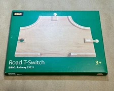 Brio 33211 Road T-Switch & T-Junction Wooden Rail Intersection NIB Original NOS
