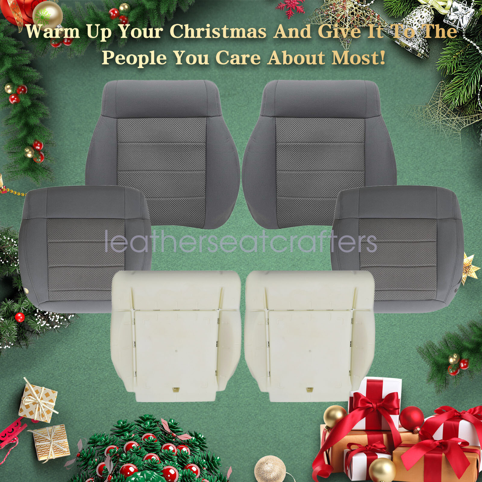 For Jeep Wrangler Sahara 2008-2010 Driver & Passenger Seat Cover & Foam Cushion