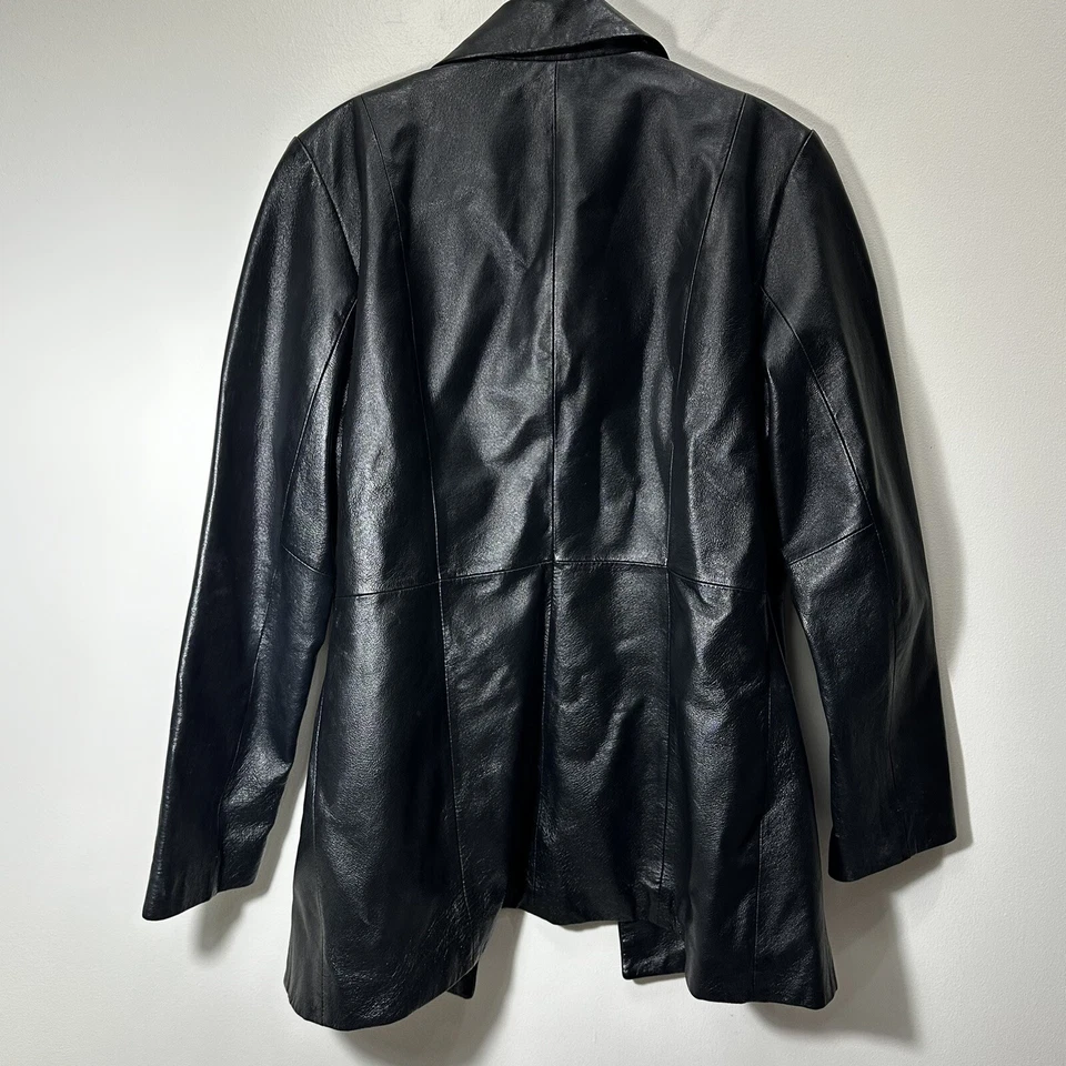 Chaqueta para mujer Colebrook clásica negra 100 % cuero talla pequeña Foto 2 de 4