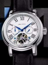Sea-Gull Men's Multi-Function Hollow Flywheel Business Wristwatch Calendar Watch