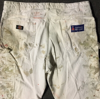 Dickies Thrashed Faded Distress Paint Pants 38 Grunge Biker
