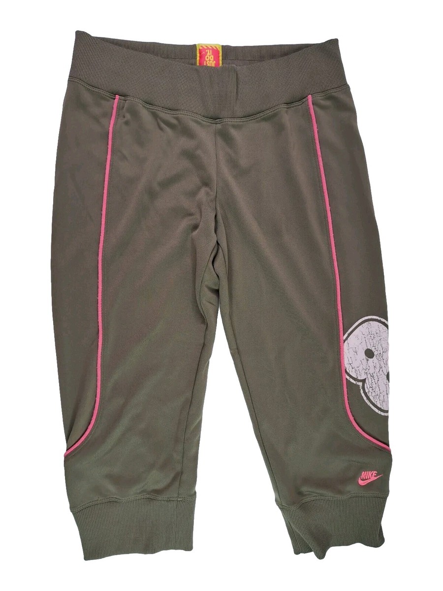 Nike Womens Capri Running Jogging Cropped Pants Gym Athletic Green