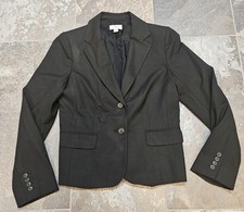 Ann Taylor LOFT 2-button classic black blazer jacket career work Size 10
