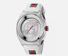 New Gucci Sync XXL 46mm YA137102 White Rubber Band White Dial Unisex Watch