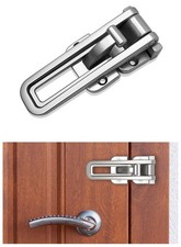 Door Swing Bar Lock Latch with Extra Buckle Lock, Guard Lock for Front and In...